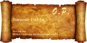 Oancsa Polla névjegykártya